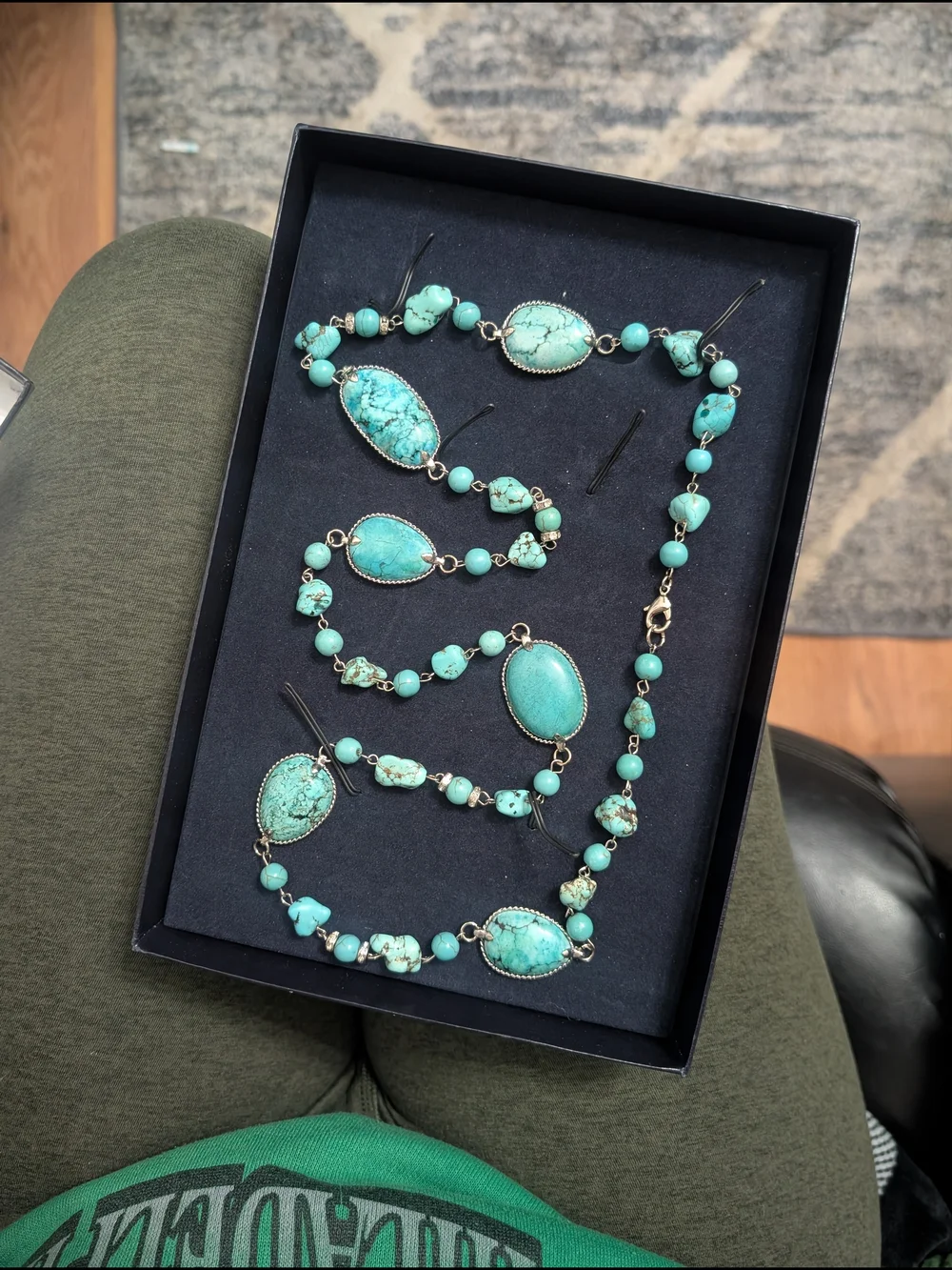 Stauer Turquoise Stone Beaded Necklace - Blue Green